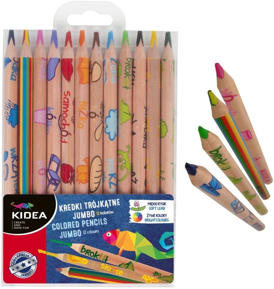 Set Jumbo 12 Creioane Colorate , Kidea