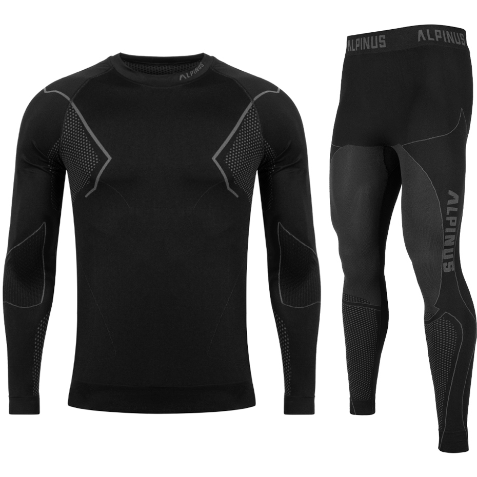 Men's thermal underwear Alpinus Active Base Layer Set black and gray GT43257