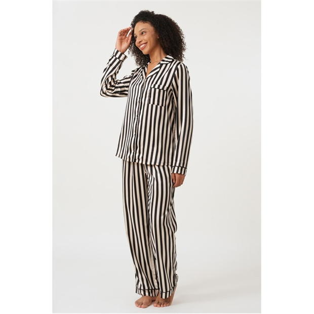 Pijama Linea Stripe Satin and Eye Mask Set