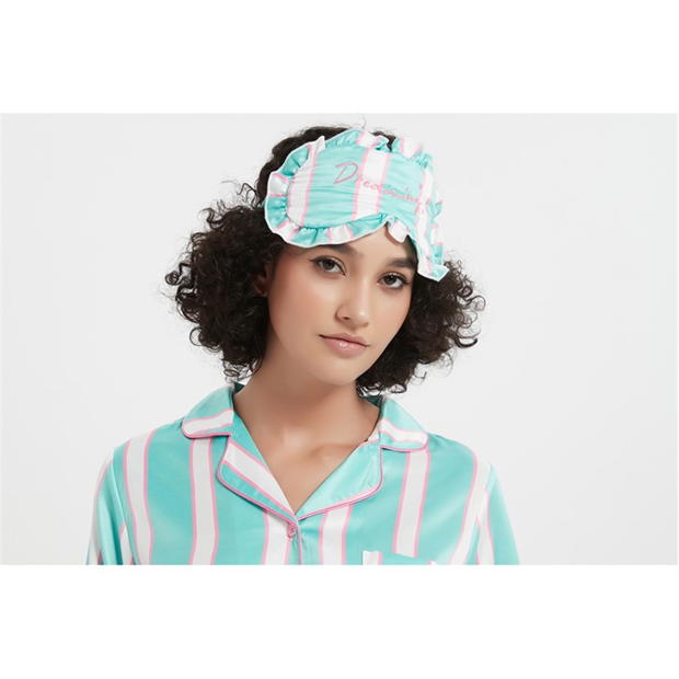 Pijama Linea Stripe Satin and Eye Mask Set