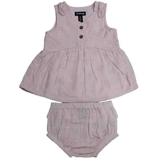 Rochie Firetrap Embroidered Cotton & Bloomer Set fetita