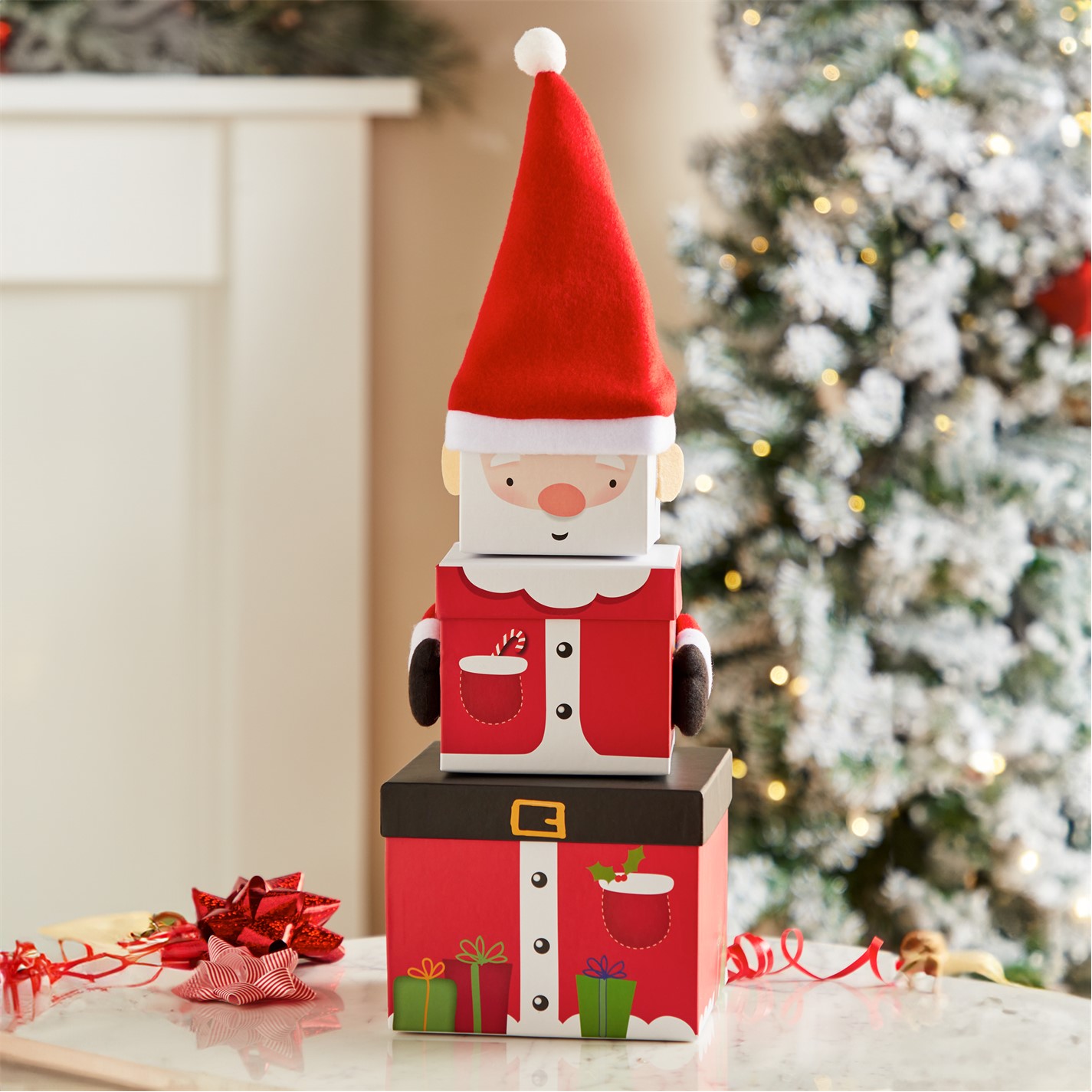 The Spirit Of Christmas Set of 3 Santa Gift Boxes