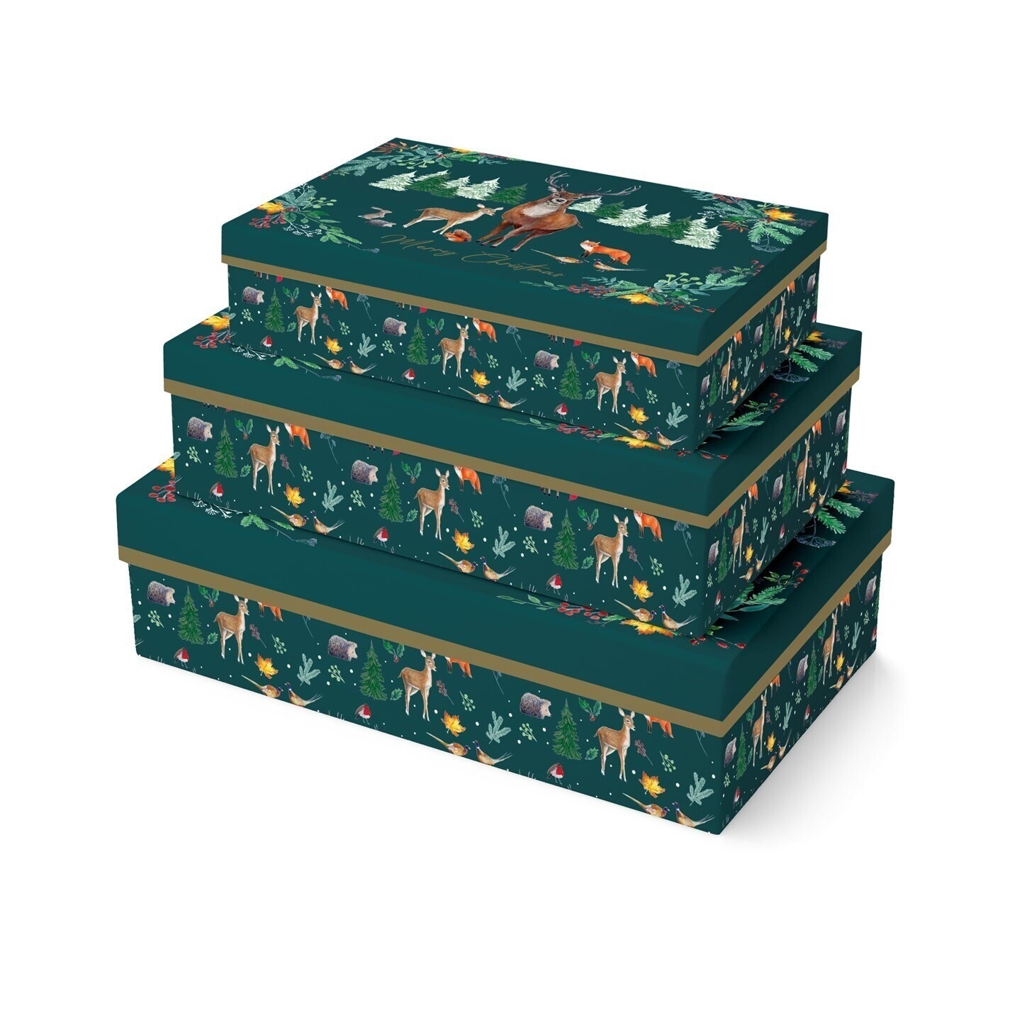 The Spirit Of Christmas Set of 3 Woodland Gift Box Sets