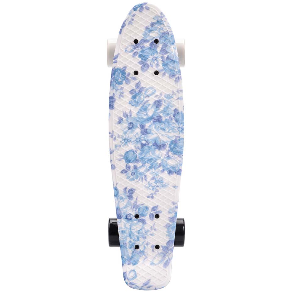 Skateboard Meteor Multicolor Flower white-blue 22608