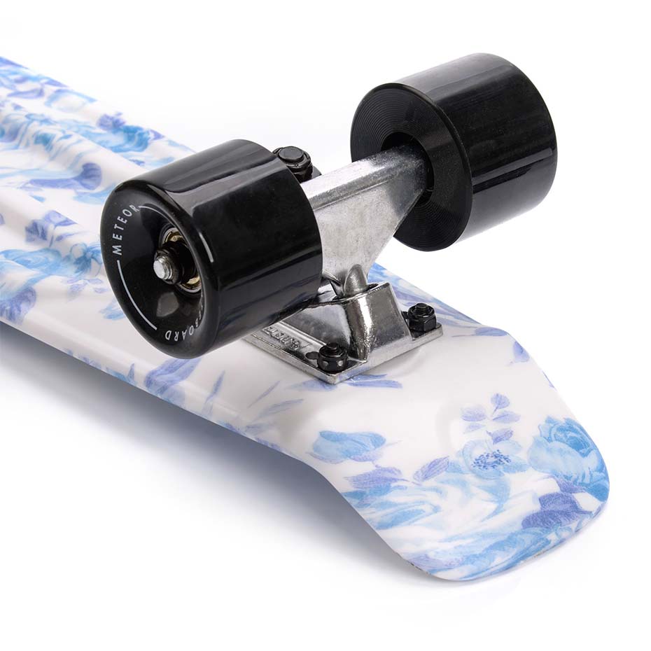 Skateboard Meteor Multicolor Flower white-blue 22608