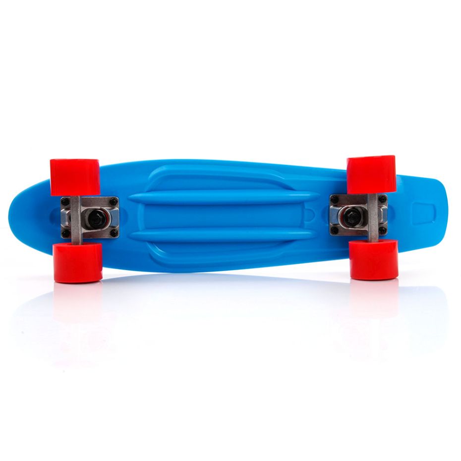 Skateboard METEOR neon blue / red / 23690