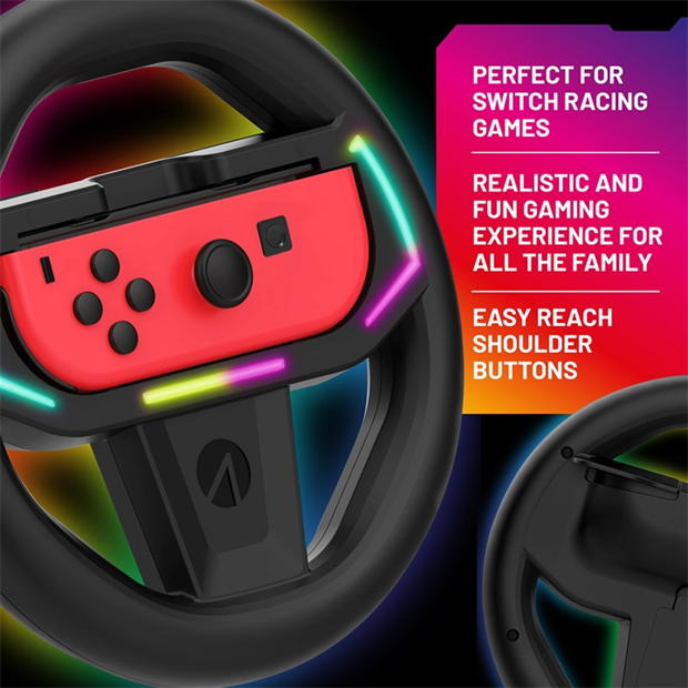 Stealth Joy-Con Light-Up Racing Wheel - Nintendo Switch & Switch OLED