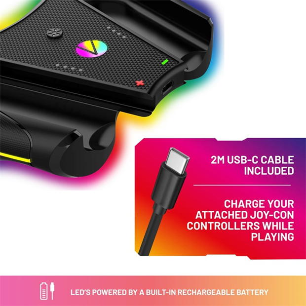 Stealth Light-Up Play & Charge Comfort Controller for Switch