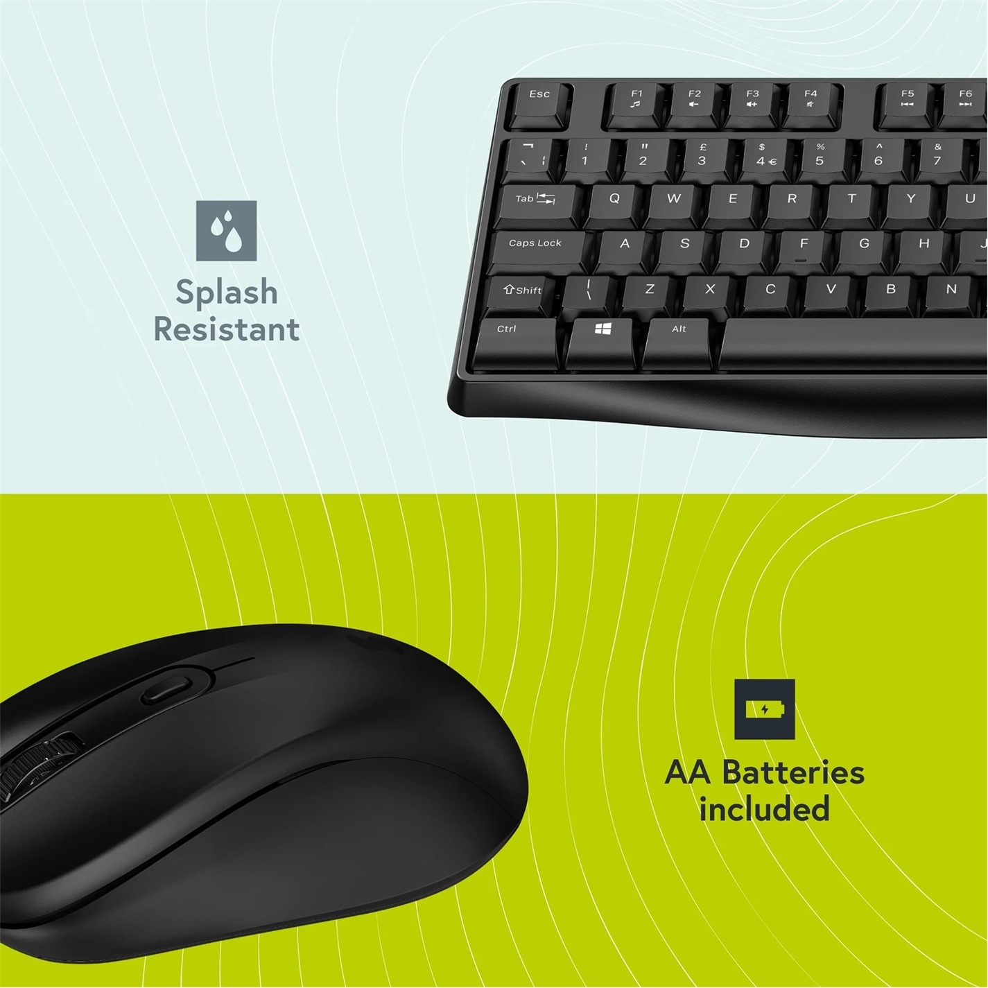 Styletech Wireless Keyboard and Mouse - Black