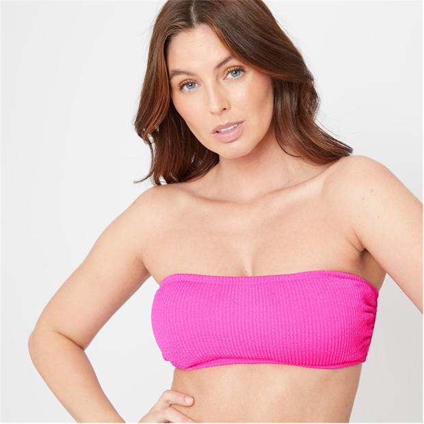 Be You Textured Bandeau Bikini Top