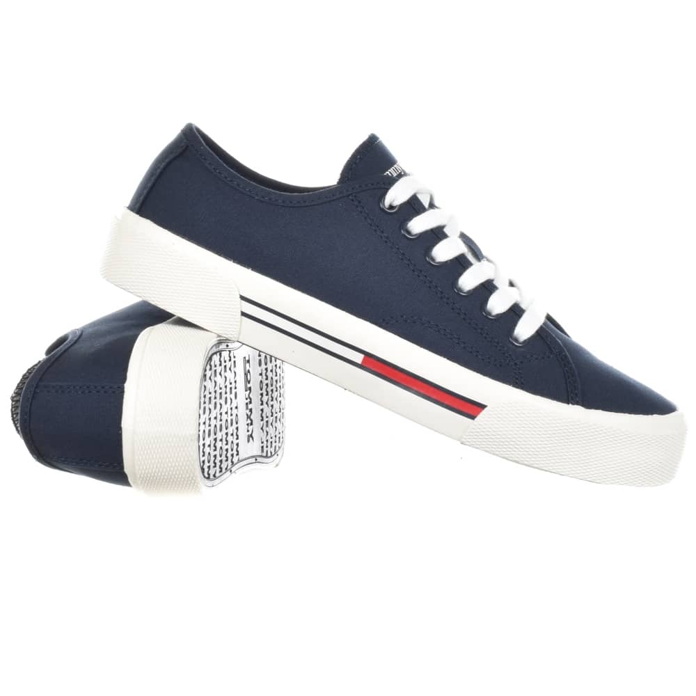 Tenisi femei tommy hilfiger low cut canvas bleumarin