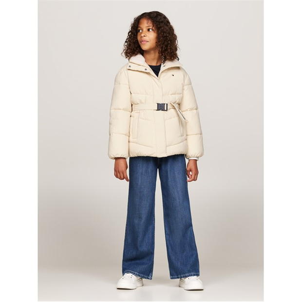 Tommy Hilfiger TEDDY COLLAR MID LENGHT PUFFER