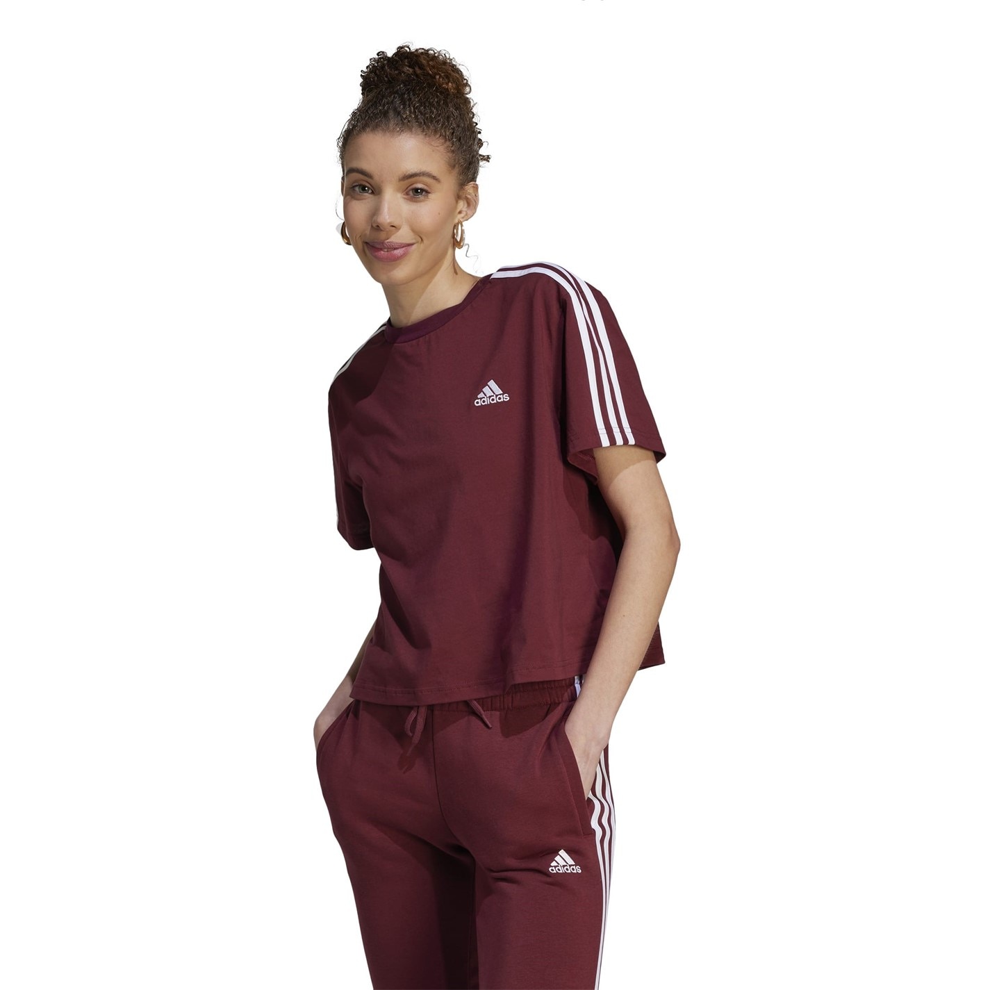 adidas Essentials 3-Stripes Single Jersey Crop Top dama