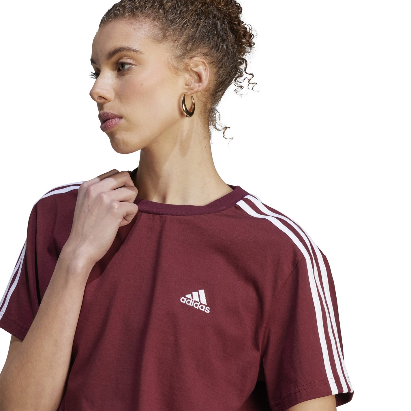 adidas Essentials 3-Stripes Single Jersey Crop Top dama