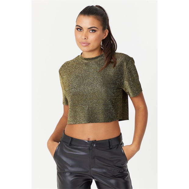 Be You Glitter Lurex Crop Top