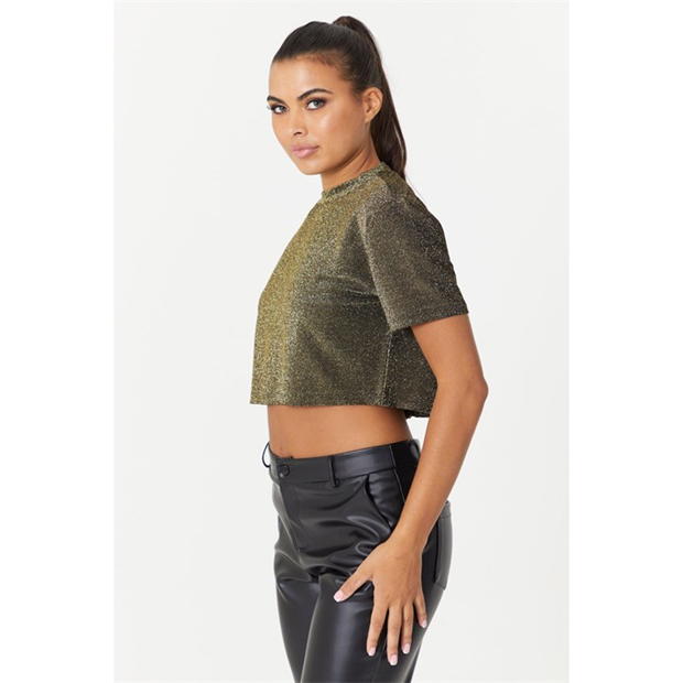 Be You Glitter Lurex Crop Top