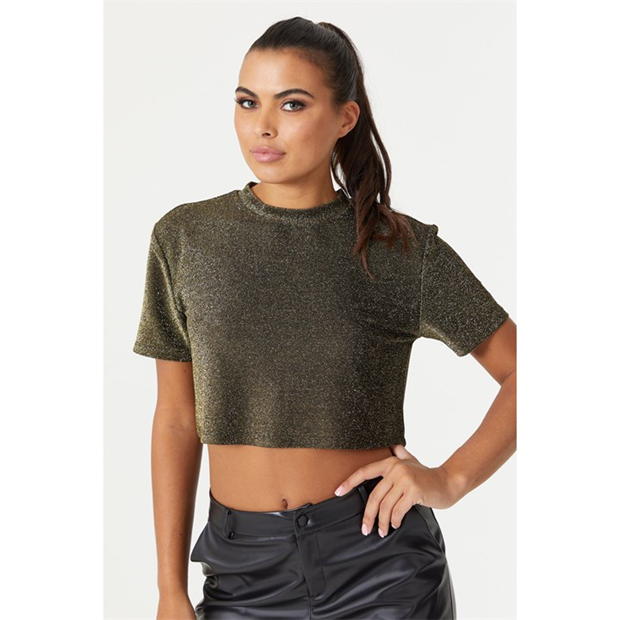 Be You Glitter Lurex Crop Top