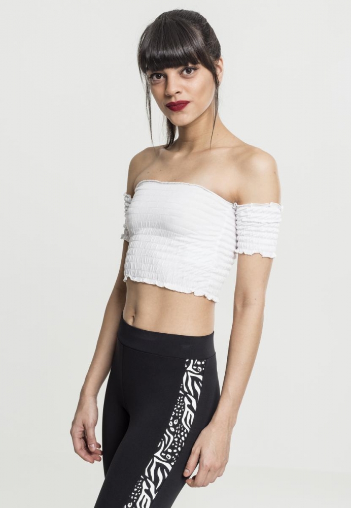 Cropped Cold Shoulder Smoke Top dama Urban Classics