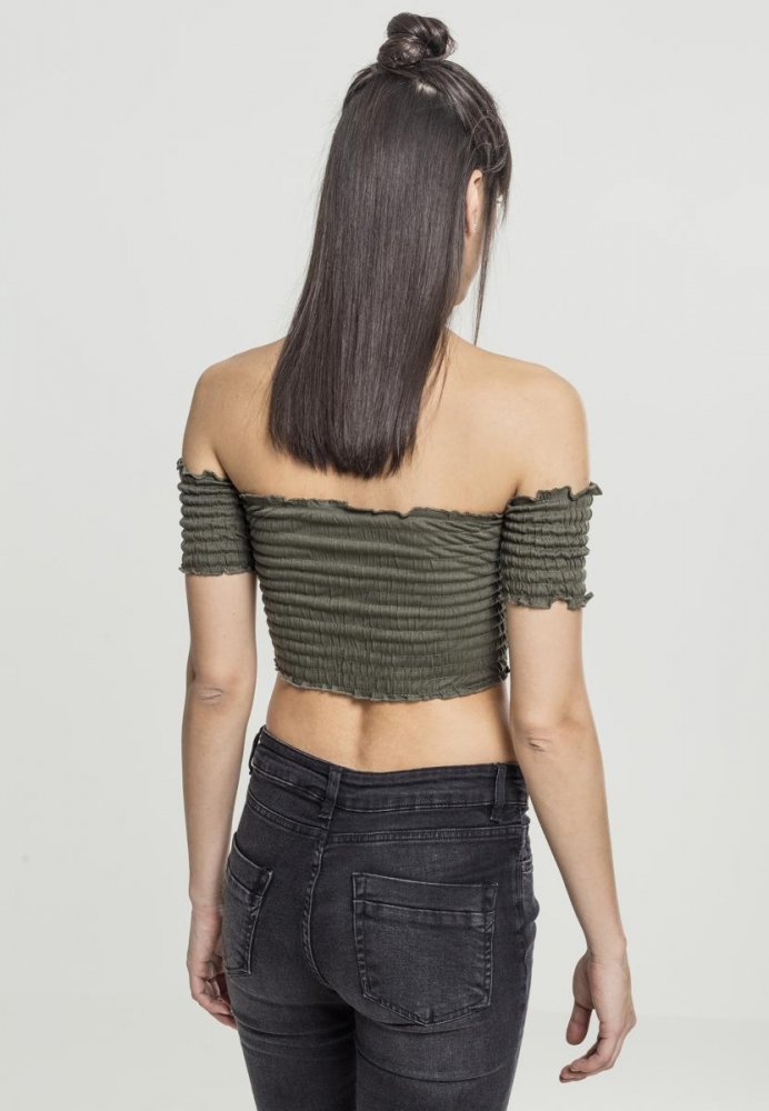 Cropped Cold Shoulder Smoke Top dama Urban Classics