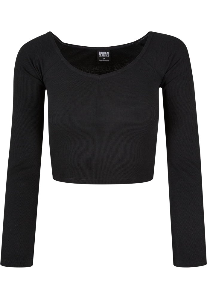 Short Rib Wide V-Neck Longsleeve dama Urban Classics