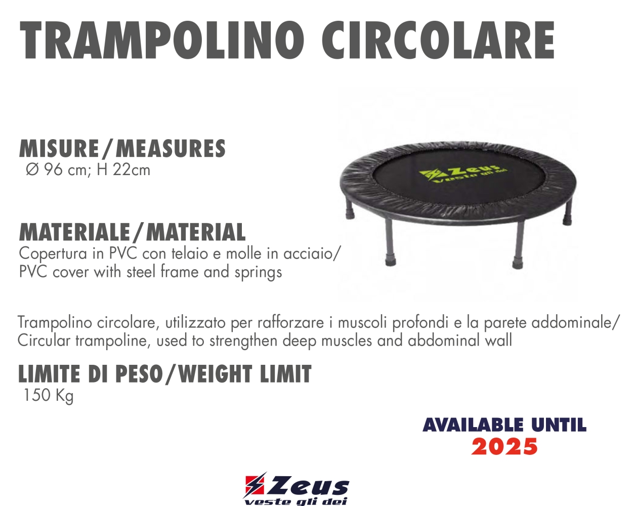 TRAMPOLINO CIRCOLARE Zeus