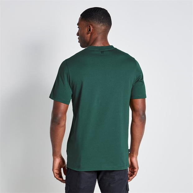 Camasa 11 Degrees and Sew Panelled T- - Darkest Spruce Green / White