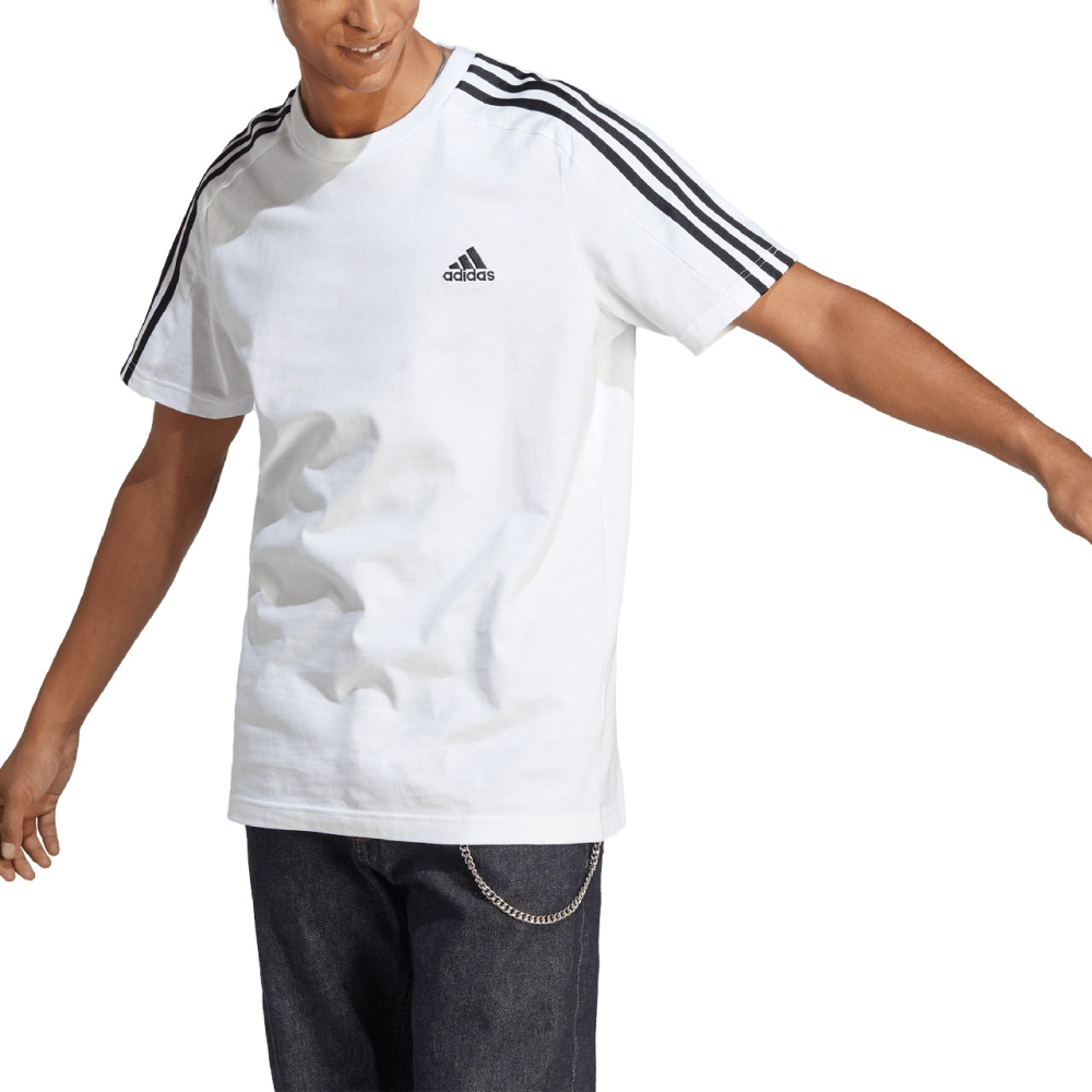 Tricou Adidas Essentials Single Jersey 3-Stripes white IC9336