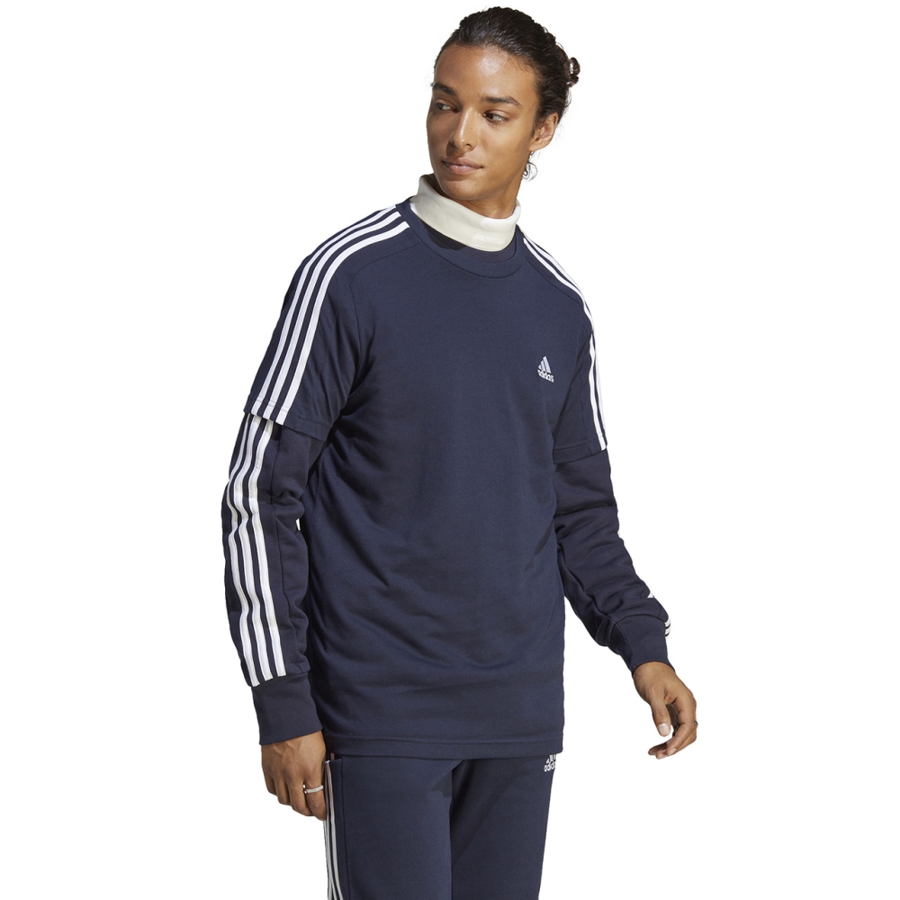 Tricou Men's adidas Essentials Single Jersey 3-Stripes navy blue IC9335