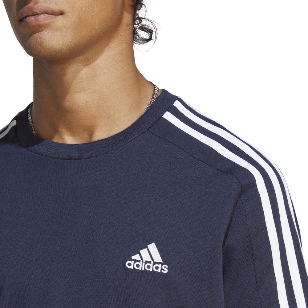 Tricou Men's adidas Essentials Single Jersey 3-Stripes navy blue IC9335