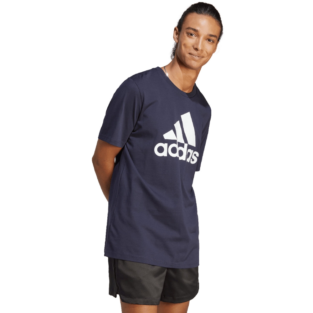 Tricou Camasa Men's adidas T- Essentials Single Jersey 3-Stripes navy blue IC9348