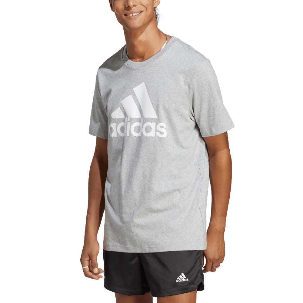 Tricou Men's Adidas Essentials Single Jersey 3-Stripes Gray IC9350