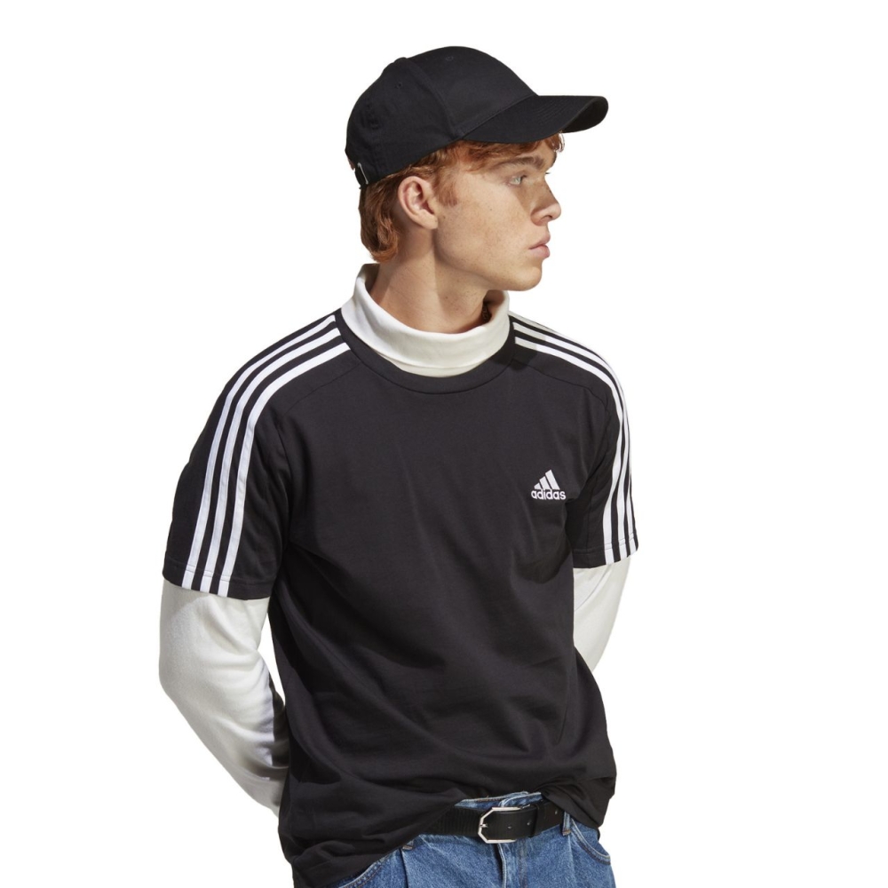 Tricou Men's Adidas Essentials Single Jersey 3-Stripes black IC9334