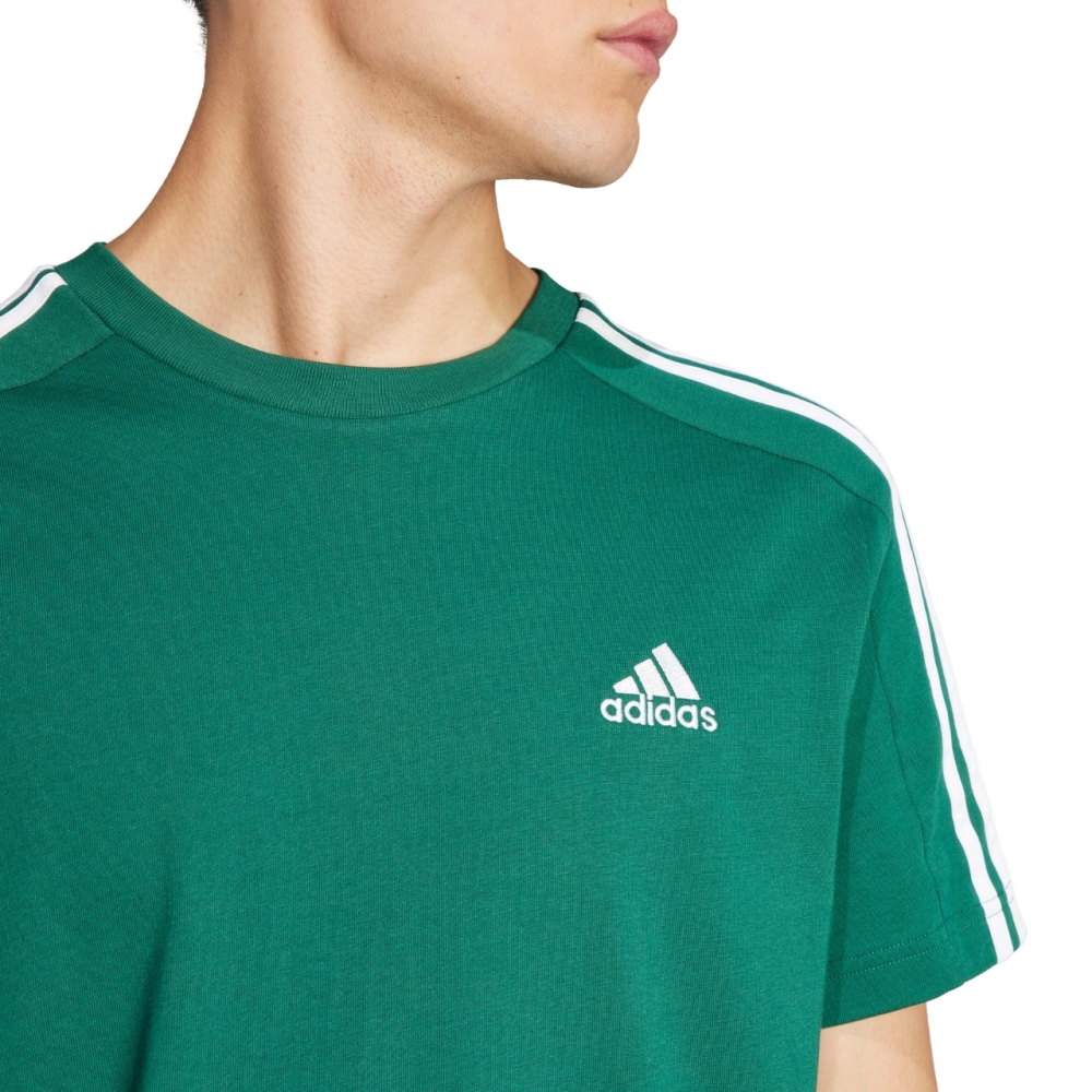 Camasa Men's T- adidas Essentials Single Jersey 3-Stripes green IS1333