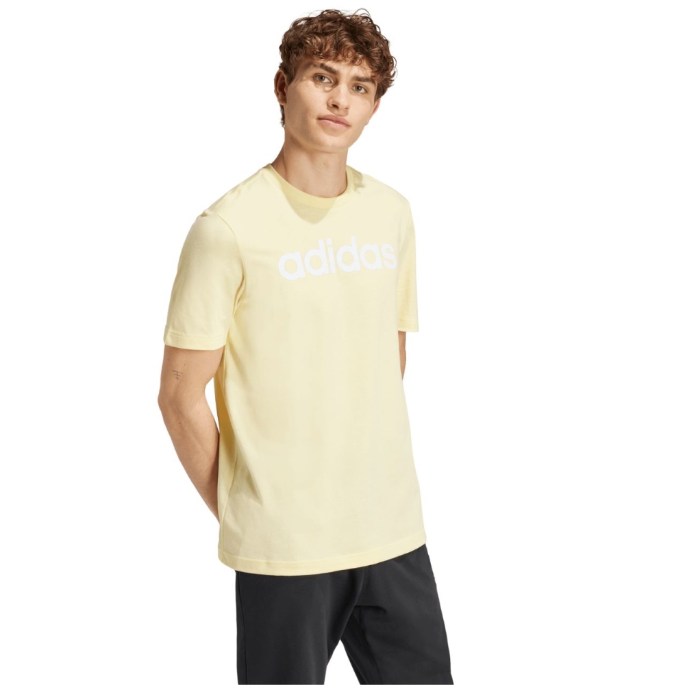 Camasa Men's T- adidas Essentials Single Jersey Linear Embroidered ? yellow IZ4769