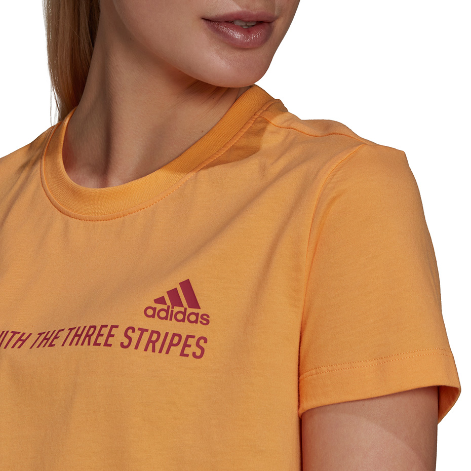 Camasa Koszulka damska adidas Gradient Logo Cropped T- pomarańczowa GM5579