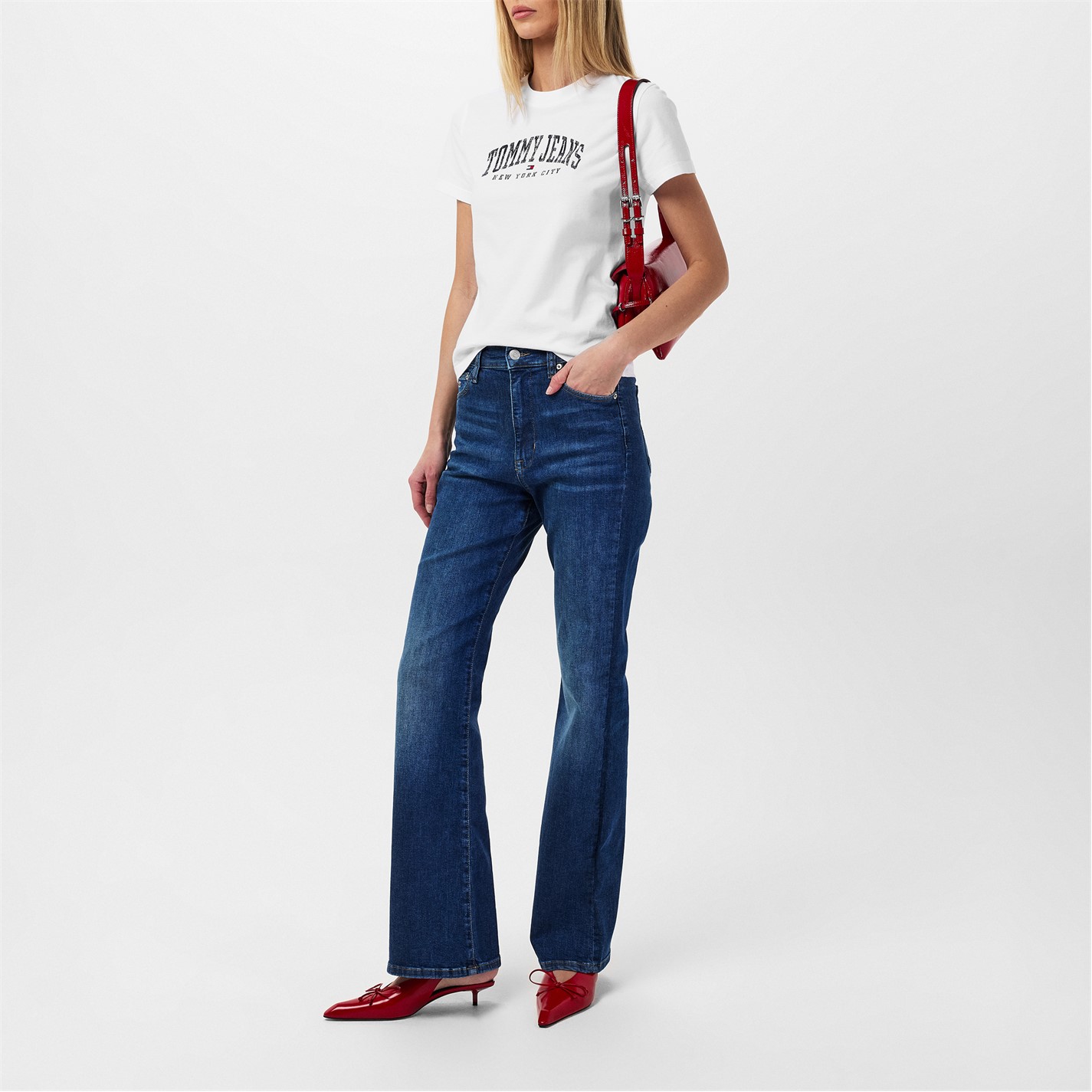 Blug Camasa Tommy Varsity Logo Crew Neck T- Tommy Jeans