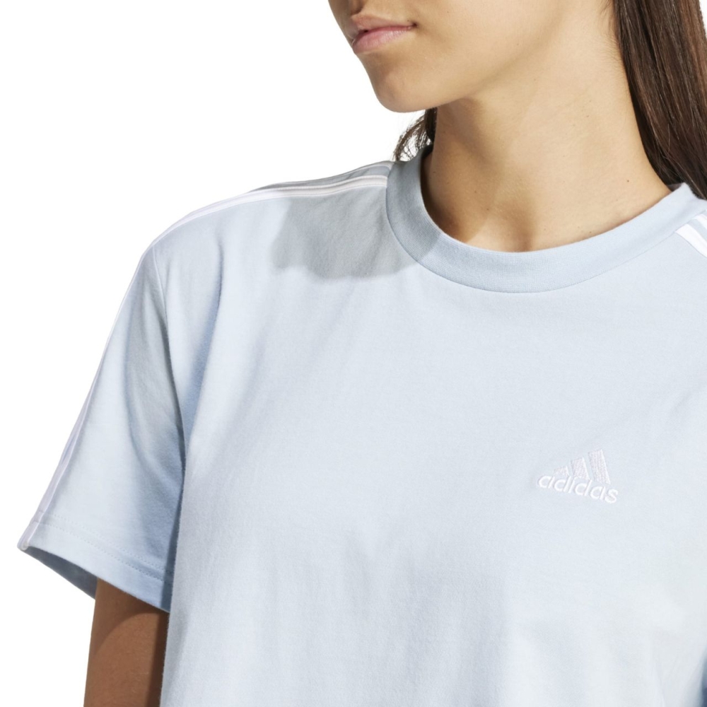 Camasa 's T- adidas Essentials 3-Stripes Single Jersey Crop Top blue IS1568 dama