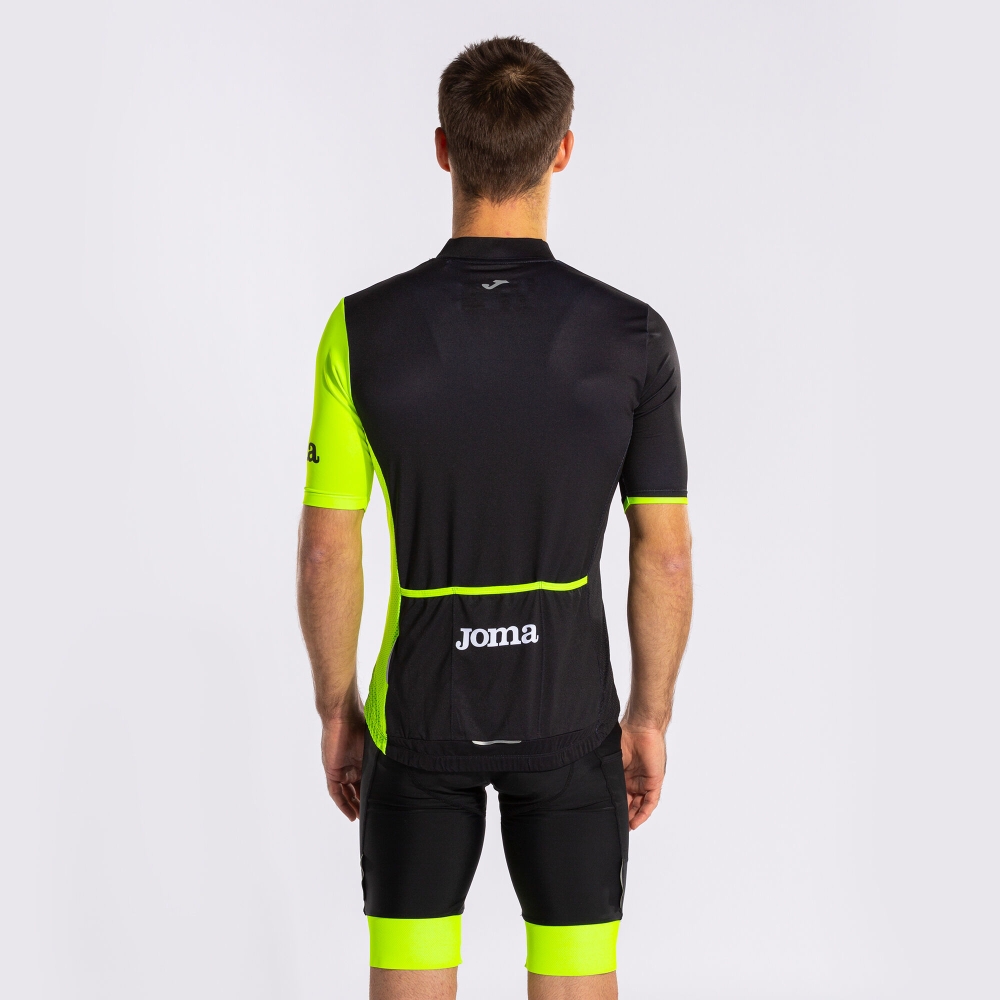 Crono Cycling Jersey Black Fluor Yellow Joma