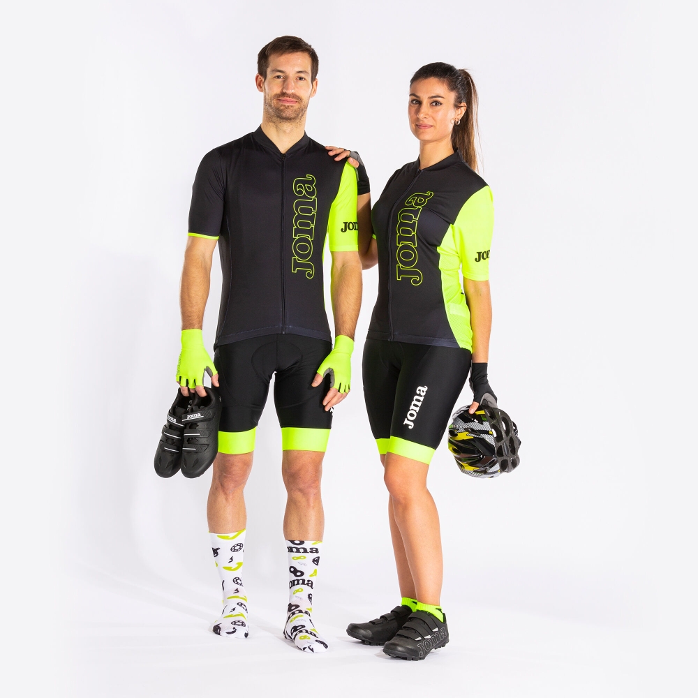 Crono Cycling Jersey Black Fluor Yellow Joma