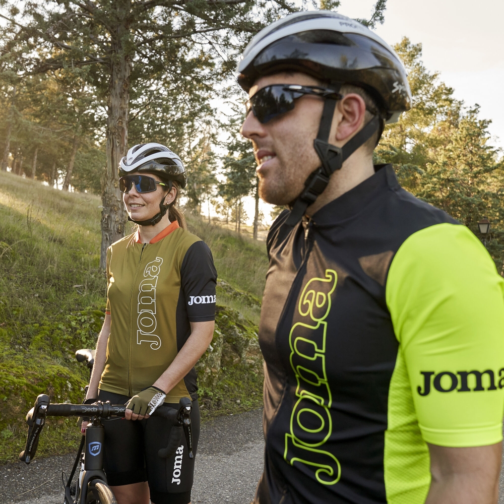 Crono Cycling Jersey Black Fluor Yellow Joma