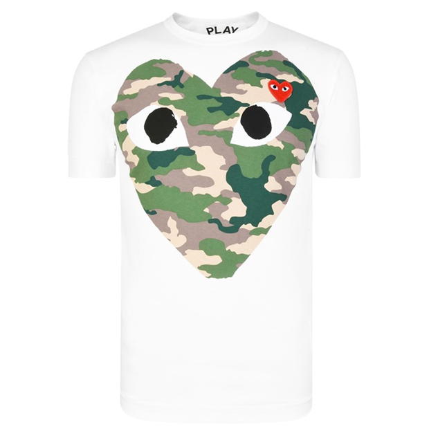 Camasa COMME DES GARCONS PLAY Big Heart Camouflage T-