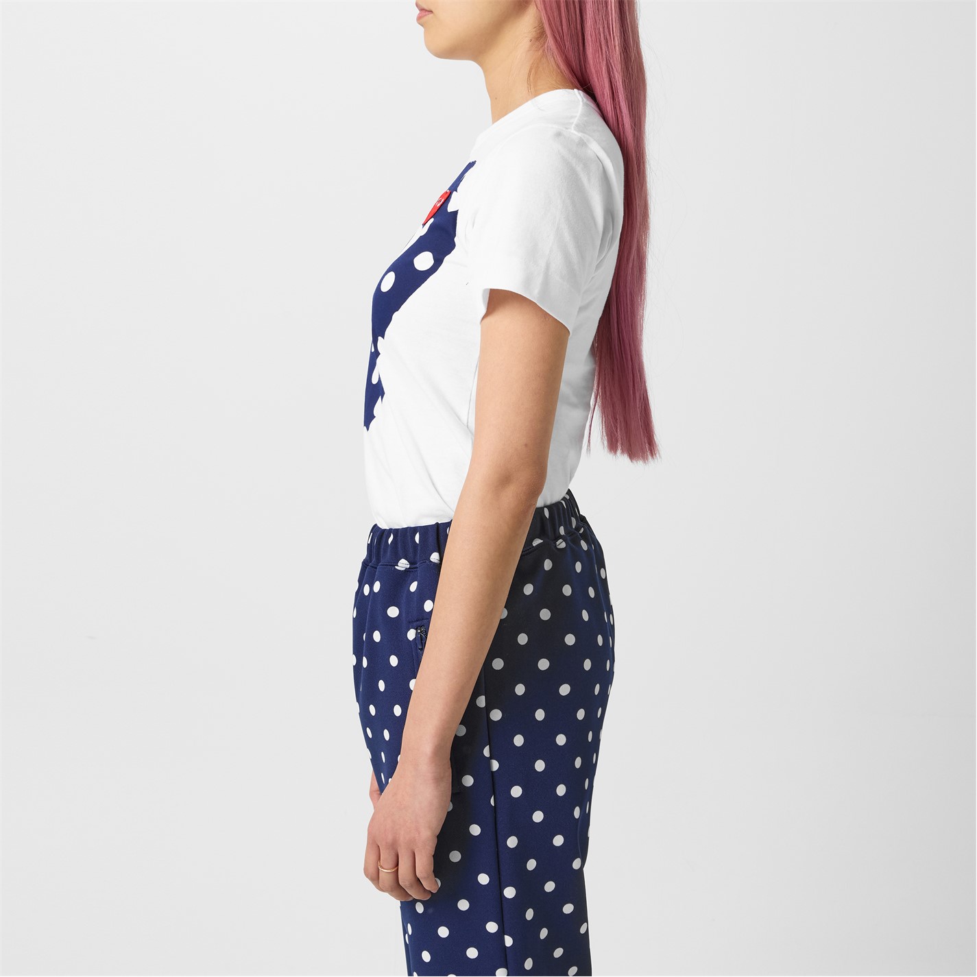 Camasa COMME DES GARCONS PLAY Big Heart Polka-Dot T-