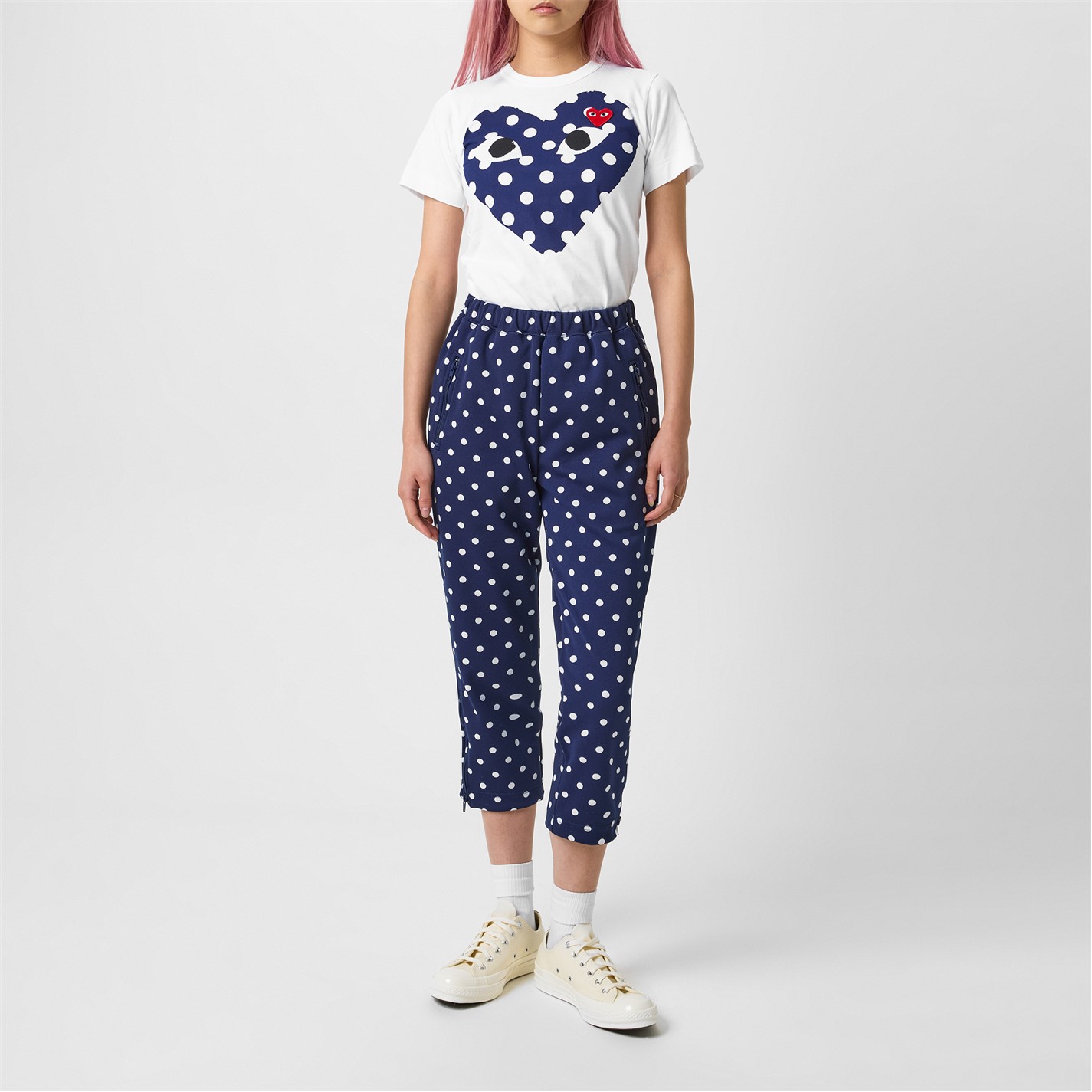 Camasa COMME DES GARCONS PLAY Big Heart Polka-Dot T-