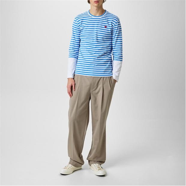 Camasa COMME DES GARCONS PLAY Striped Peeping Heart T-