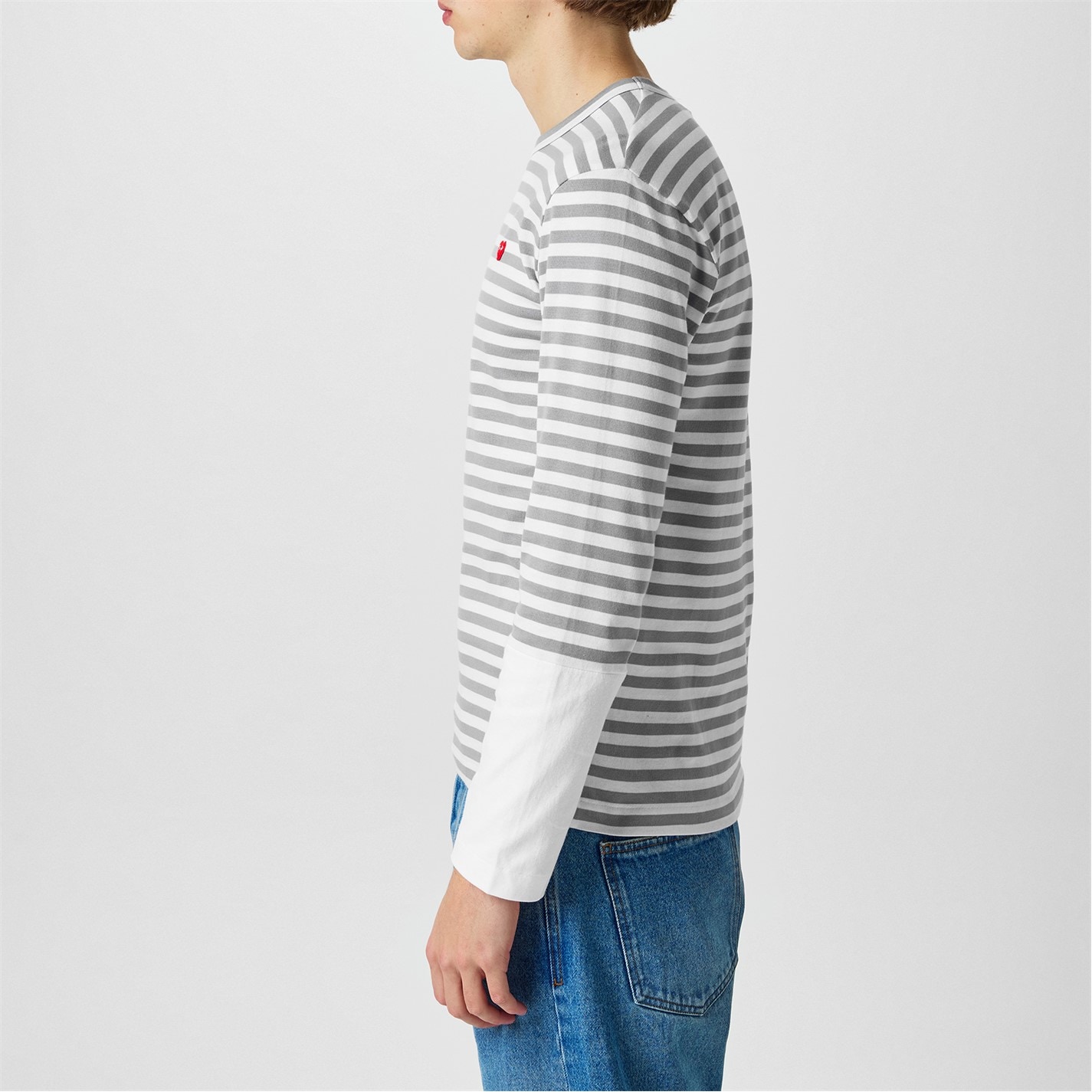 Camasa COMME DES GARCONS PLAY Striped Peeping Heart T-