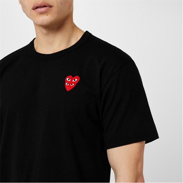 Camasa COMME DES GARCONS PLAY Embroidered Hearts T-