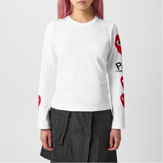 Camasa COMME DES GARCONS PLAY Heart Printed Long-Sleeved T-