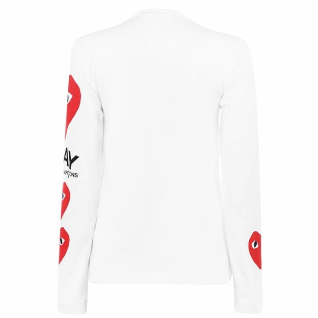 Camasa COMME DES GARCONS PLAY Heart Printed Long-Sleeved T-