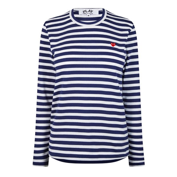 Camasa COMME DES GARCONS PLAY Logo Patch Striped T-