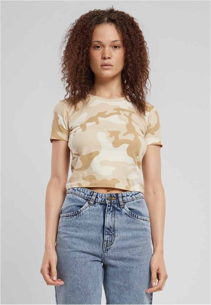 Tricou Cropped Camo dama Urban Classics